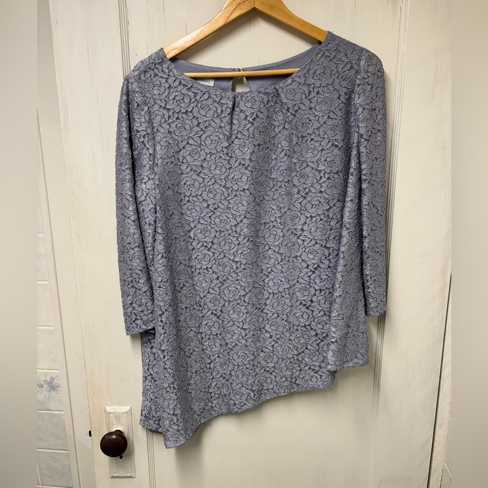 Oleg Cassini David’s Bridal Women’s Size 16 Gray/Silver Lace Blouse and Pant